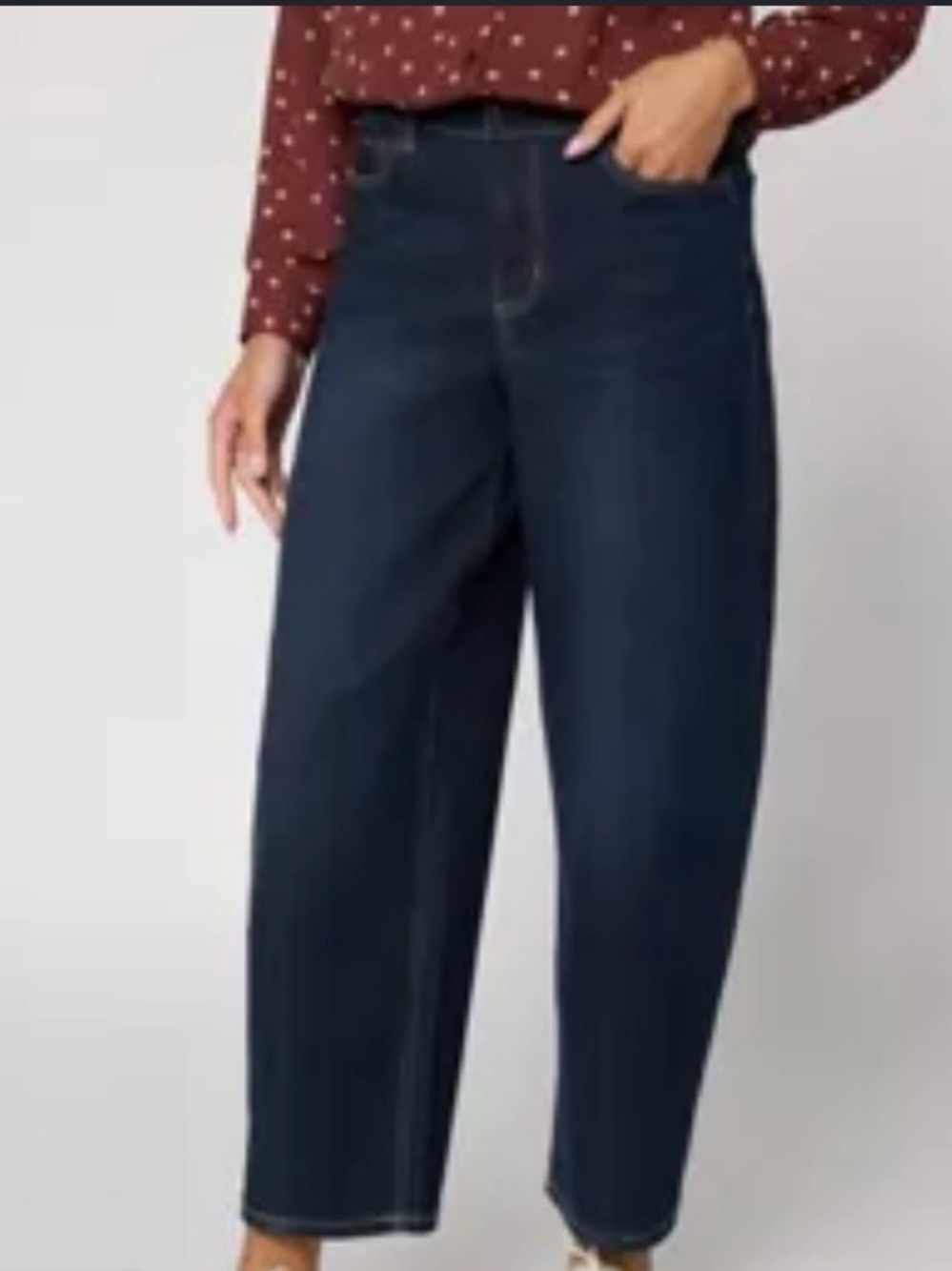 Peace Love World Dark Blue Barrel Leg Women’s Jeans